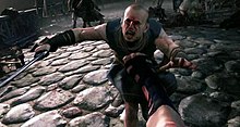 An excerpt from Ryse's E3 2011 gameplay trailer, showcasing the first-person perspective originally planned for Ryse Ryse Son of Rome first person.jpg
