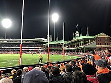 The Sydney Cricket Ground as seen during the 2018 second elimination final (Sydney Derby XVI) Sydney Cricket Ground September 2018.jpg