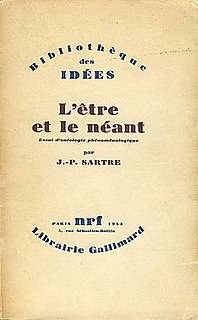 <i>Being and Nothingness</i> 1943 book by Jean-Paul Sartre