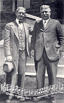 Tee Fee Crane and "Davy" in the 1910s Davy and TF Crane 1910.jpg