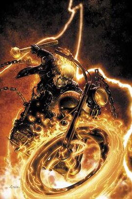 Textless cover of Ghost Rider #1 (November 2005). Art by Clayton Crain.