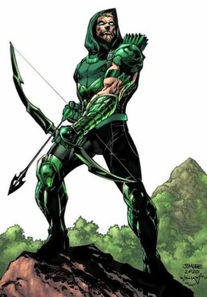 Textless variant cover of Green Arrow: 80 Years of the Emerald Archer collection (March 2021) Art by Jim Lee