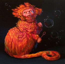 Laurie Hogin, Monkey Brains - The Bubble, oil on panel, 22" x 22", 2008. Laurie Hogin Monkey Brains-The Bubble 2008.jpg