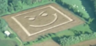 The 'pissed off smiley face' on which the video center, engraved into a field as a crop circle. POSmileyFace.PNG