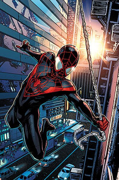 Miles Morales as Spider-Man in Ultimate Comics: Spider-Man #1 (Nov. 2013), art by Sara Pichelli