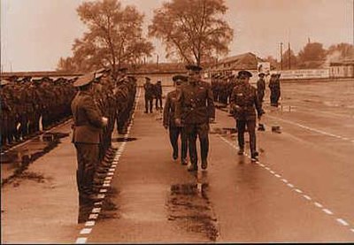 Review of the 6th Soviet Guards Vitebsk-Novgorod Mechanised Division, Northern Group of Forces, in Borne Sulinowo, Poland.