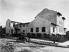 Ben Hur Temple in downtown Austin, site of UT basketball home games in 1913 Ben Hur Temple, Austin, Texas (1912).jpg