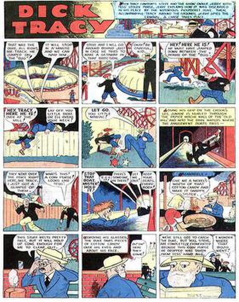 Chester Gould's Dick Tracy vs. "the Mole" (October 12, 1941)