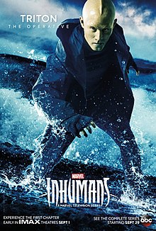 Character poster of Mike Moh as Triton for the television series, Inhumans. Mike Moh as Triton.jpg