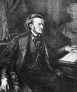 A portrait of Richard Wagner, around 1860. By 1863 he and Cosima were firmly committed to each other. Richard Wagner Pecht.jpg
