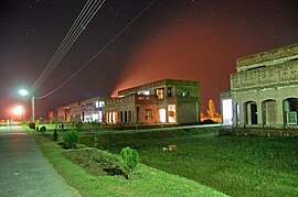 CBS ground at night