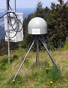 A photograph of an Earthscope Short Drill Brace Monument GPS Geosensor. EarthScope-geosensor.jpg