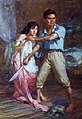 Defence of a Filipina Woman's Honour, A World War II Propaganda painting by Fernando Amorsolo