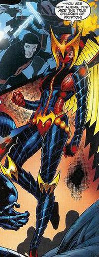 Kara Zor-El as Flamebird, art by Ed Benes.