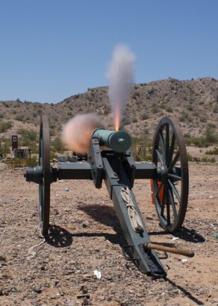 Mountain howitzer firing