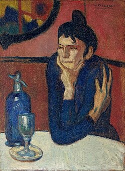 Picasso's Rose Period: Femme au café (Absinthe Drinker) by Pablo Picasso (1901–02)