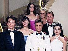Cast of Titans (from left to right: Barrowman, Principal, Bogush, Van Dien, Davis, King, Bleeth) Titans cast (2000).jpg