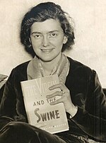 Evangeline Walton with her first edition, 1936 Firsteditioncrop.jpg
