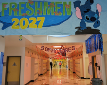 2024 Fantastics decorations in the B Building Adrian C. Wilcox High School - B Building decorated for Fantastics (2024).png