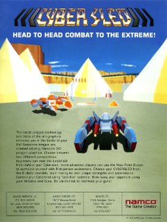 Cyber Sled is a two-player 3D vehicle combat shooter game released by Namco for arcades in 1993. The game's perspective is third-person by default, but can be switched to a first-person perspective. It later received a sequel in 1994, Cyber Commando.