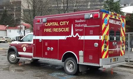 Medic 1, an ambulance and paramedic unit operated by Capital City Fire/Rescue, in downtown Juneau on 18 April 2015 Medic 1 Capital City Fire and Rescue 18 April 2015.jpg