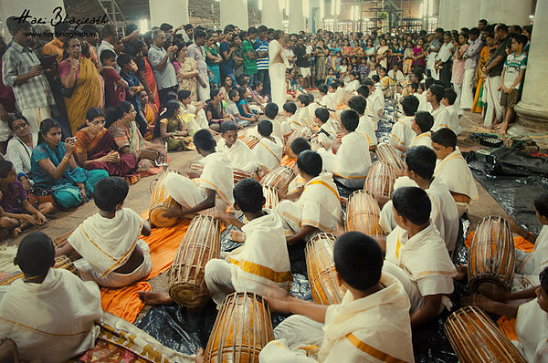 Mridangamela at Koodalmanikyam Temple, Irinjalakuda