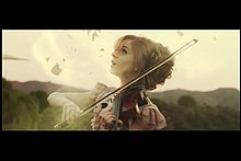 Stirling in the music video of the single "Shatter Me" Shatter Me music video.jpg