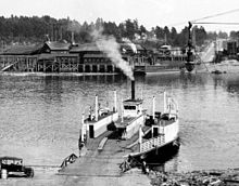 The Spokane Street Ferry, the John F. Caples, in 1925 1925 Sellwood Ferry.jpg