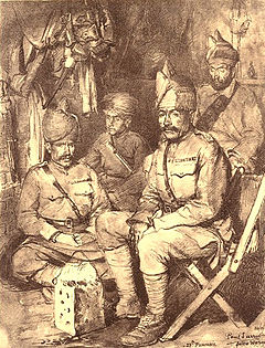 27th Punjabis in France. Illustration by Paul Sarrut, 1915. 27th Punjabis (11 Punjab) France 1915.jpg