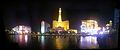 Panoramic image taken from Bellagio, left to right, Flamingo, Bally's, Paris Las Vegas in 2012