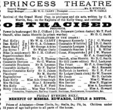Advertisement in Lorgnette 8 Sept 1881 Ostracised play two.png