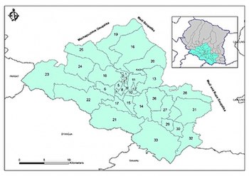 Wards of Pokhara Pokhara-Lekhnath Metropolitan Map.jpg