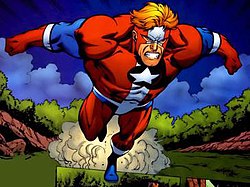 Hank Heywood III as the second Steel. Art by Tom Derenick.