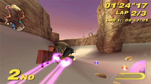 Super Bombad Racing features characters and locales from Star Wars: Episode I – The Phantom Menace.