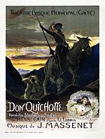 theatre poster depicting Cervantes's Don Quixote