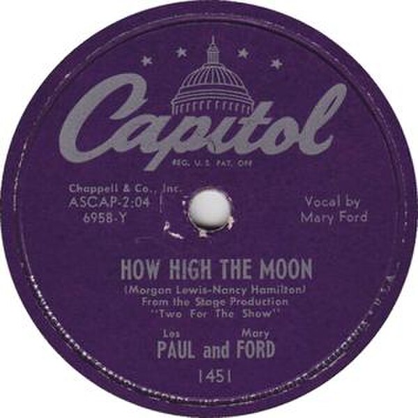1951 Capitol Records 78 single by Les Paul and Mary Ford, 1451.