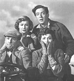 John Gregson (top) with [[Dinah Sheridan]], [[Kenneth More]] and [[Kay Kendall]], pictured in ''[[Genevieve (film)|Genevieve]]''