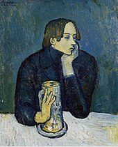 Pablo Picasso, 1902, Le bock (Portrait de Jaime Sabartes), oil on canvas, 82 x 66 cm, The Pushkin Museum, Moscow Pablo Picasso, 1902, Le bock (Portrait de Jaime Sabartes), 82 x 66 cm.jpg
