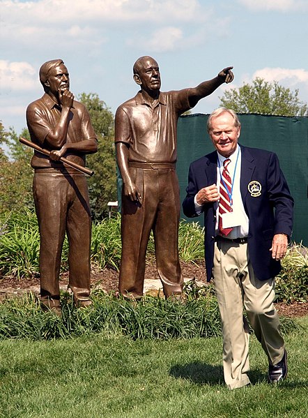 Statue of Jack Nicklaus and Dwight Gahm by Zenos Frudakis at Valhalla in 2008