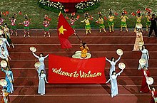 Cultural presentation of Vietnam, host of the 2003 edition 2001 Southeast Asian Games closing ceremony.jpg