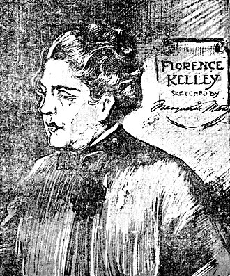 Florence Kelley as sketched by journalist Marguerite Martyn, 1910 Florence Kelley of the Consumers League, sketched by Marguerite Martyn, 1910.jpg