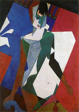 Jean Metzinger, April 1916, Femme au miroir (Femme à sa toilette, Lady at her Dressing Table), oil on canvas, 92.4 x 65.1 cm, private collection