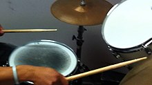 Mylar muffle ring on snare Ring muffle on snare.jpg
