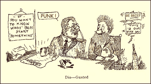 Cartoonist's rendering of Theodore Roosevelt's initial reaction to the Oklahoma Constitution. Teddyrooseveltoklahomaconstitution.png