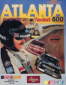 The 1991 Hardee's 500 program cover, featuring Dale Earnhardt.