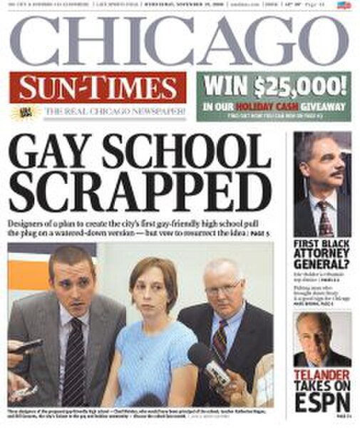 Front page on November 19, 2008