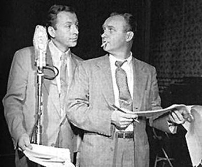 Ken Lynch and Les Damon in a broadcast of The Falcon