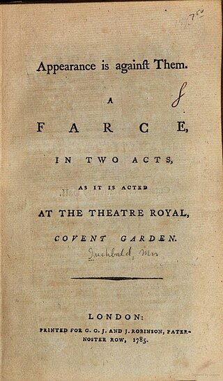 <i>Appearance Is Against Them</i> 1785 play