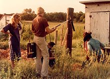 Producer Karen Burnes filming "Throwaway Kids" for ABC News 20/20 in Oklahoma, 1981. Karen in OKC 1982.jpg