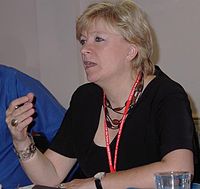 Polly Toynbee speaks at the October 2005 Labour Party conference